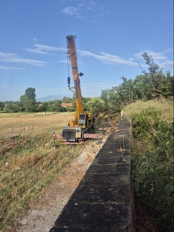 Mise en place de la grue